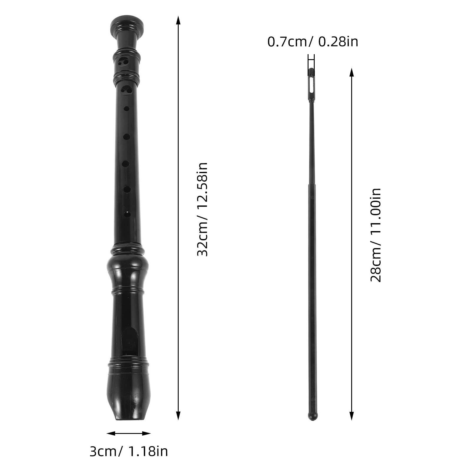 8 Hole Black Transparent ABS R - Soprano Recorder Plastic 评论和价格